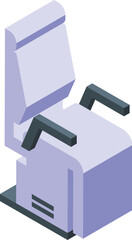 Obraz premium Modern and minimalist 3d isometric office chair illustration in a stylish. Ergonomic. And contemporary design with adjustable features. Suitable for professional workspace and corporate interior decor