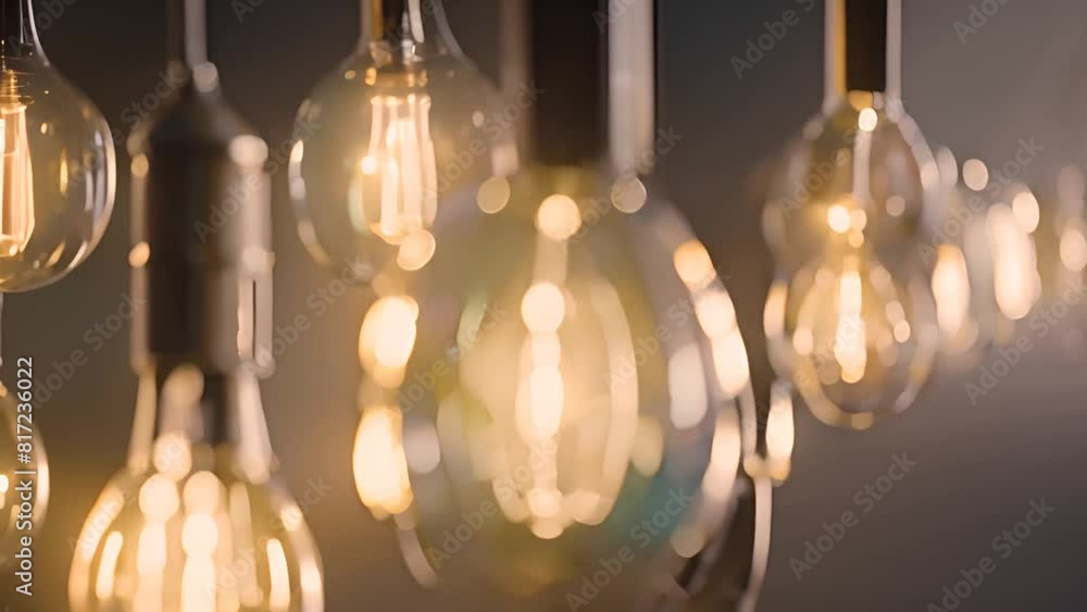 Poster multiple views of light bulb in a repetitive pattern generative ai