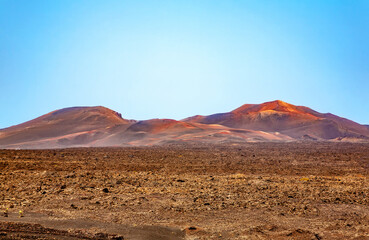 Volcanic landscape, Timanfaya National Park, Island Lanzarote, Canary Islands, Spain, Europe.