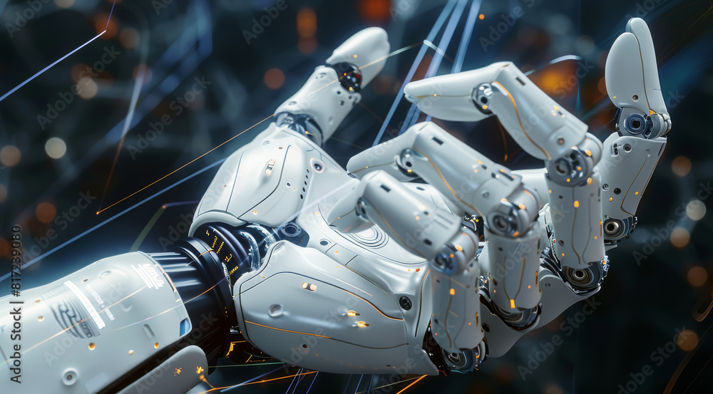 Poster robotic hand. generative ai.