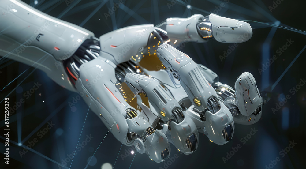 Poster robotic hand. generative ai.