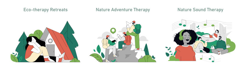 Eco Therapy. Flat Vector Illustration