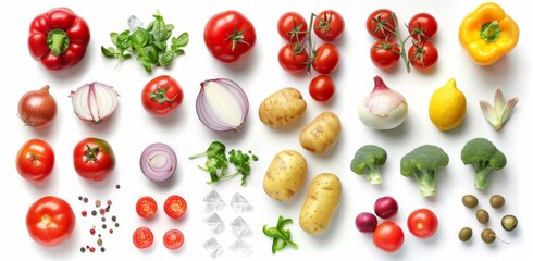 vegetables set isolated on white background