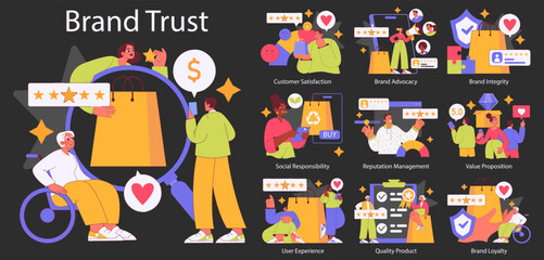 brand trust. Flat Vector Illustration