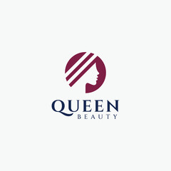 Queen Beauty Salon Luxury Logo