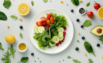 Clean Nutrition: Minimalist Visual of Plant-Based Diet