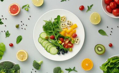 Clean Nutrition: Minimalist Visual of Plant-Based Diet