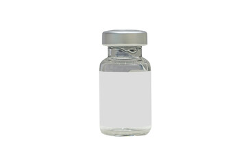 Medical serum vaccine vial with empty label for put text or other detail