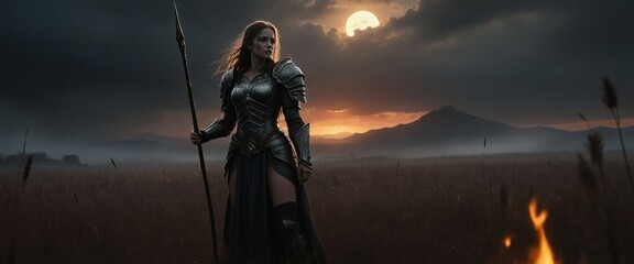 woman warrior in the field