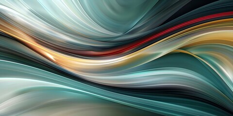 Abstract image with colorful streaks in teal red black and yellow. Concept Abstract Art, Colorful Streaks, Teal, Red, Black, Yellow
