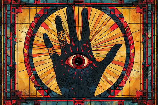 A hand with an eye in the middle of it