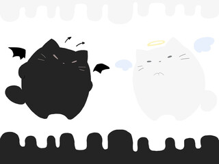 天使と悪魔ねこ