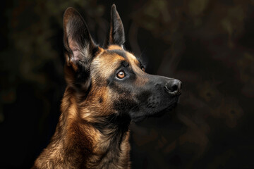 Fototapeta premium A brown and white dog with a black nose and brown ears