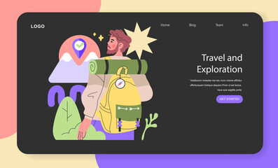 Fototapeta premium Travel and Exploration theme. Vector illustration.
