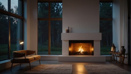 Fototapeta premium Beautiful and spacious living room