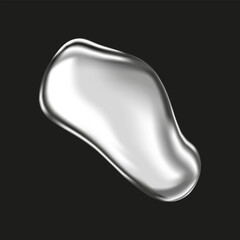 Metal drop realistically isolated on the background. Silver ball, chrome sphere, liquid metal. Spherical 3D spheres. Precious stone. New Year illustration for your design and business eps10
