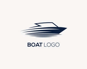 Speed boat logo icon vector design concept template.