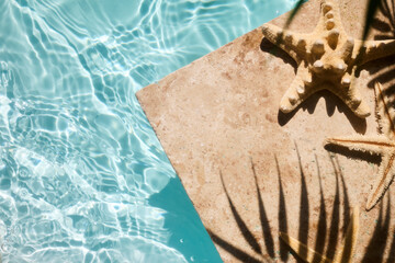 Starfish and Shadows on a Poolside