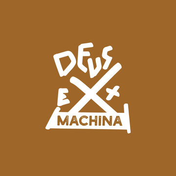 Deus Ex Machina typography lettering hand drawing vector design