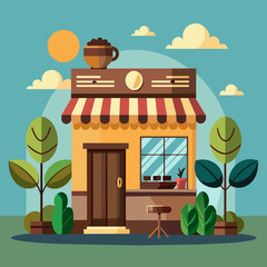 Obraz premium Vector Coffee Shop Illustration 