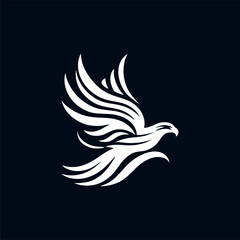 vector black and white eagle logo design