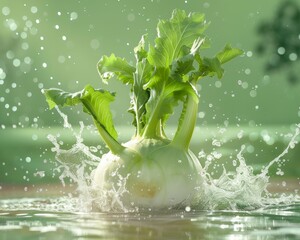 Photo of a fresh kohlrabi