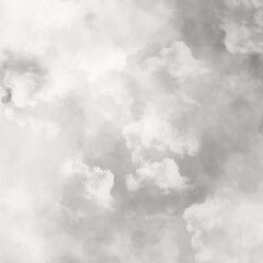 Soft fluffy clouds. Cloudy smoky abstract background. Black and white background.