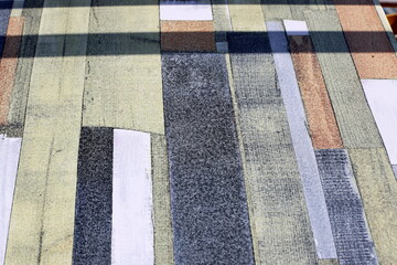 Fototapeta premium Architectural details close up. Abstract geometric background.