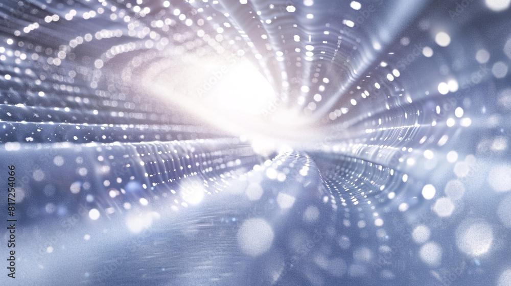 Poster abstract light tunnel. bright and dynamic abstract tunnel of light and motion with bokeh effects..