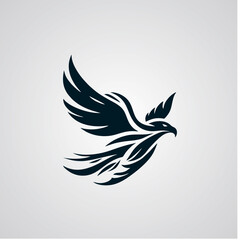 vector black and white eagle logo design