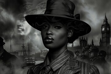 African American woman retro photography