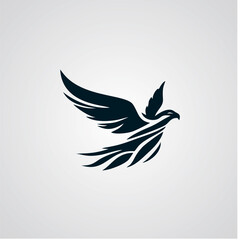 vector black and white eagle logo design