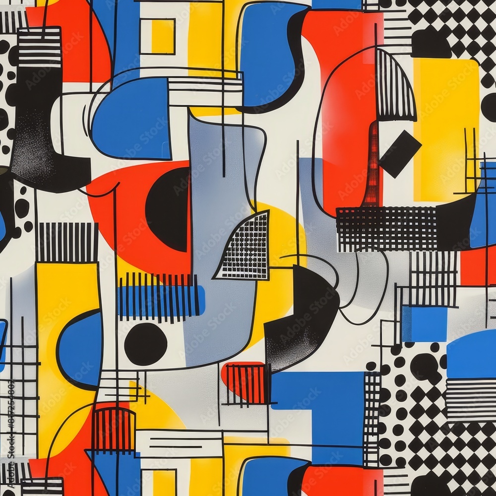 Poster abstract pattern, channeling the essence of constructivist style