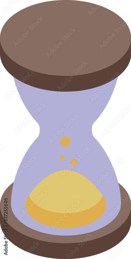 Poster isometric hourglass timer icon for measuring time passing. isolated on white background vector illus