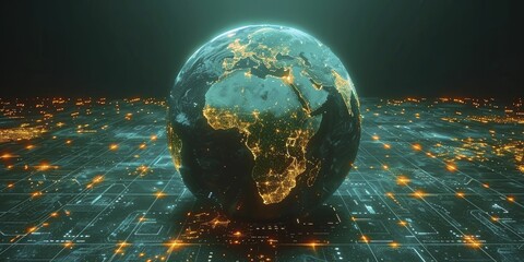 Futuristic digital globe showing interconnectivity for global operation tutorials.