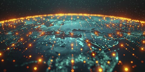 Explore the advanced digital globe demonstrating global connectivity for operational tutorials in the future.