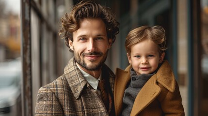 portrait of dad with son