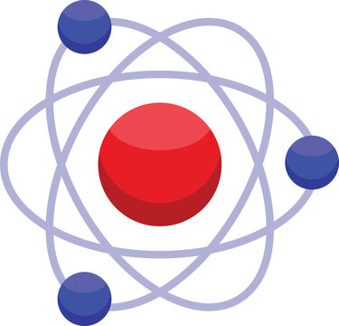 atom model with red and blue spheres clip art preview