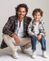portrait of dad with son