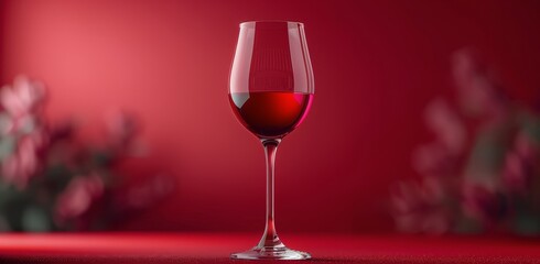 Glass of Red Wine on Table