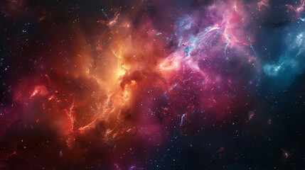 Breathtaking Landscape Photo of a Colorful Space Nebula Capturing the Vibrant Beauty and  Wonders...
