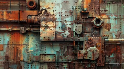 A highly detailed 4k render of a steampunk themed texture