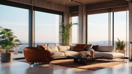 Fototapeta premium Beautiful classic living room in a minimalist view