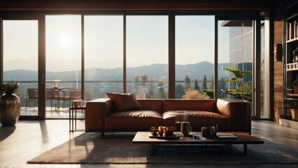 Fototapeta premium Beautiful classic living room in a minimalist view