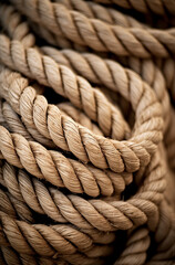 Obraz premium Close up of a rope. Ship equipment.