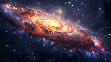 Stunning Landscape Photo of a Majestic Galaxy Capturing the Awe-Inspiring Beauty and Vast Wonders of the Cosmos in Vivid Detail
