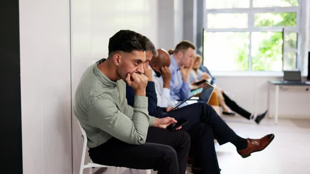 Unemployed Job Seekers. Bored People Waiting