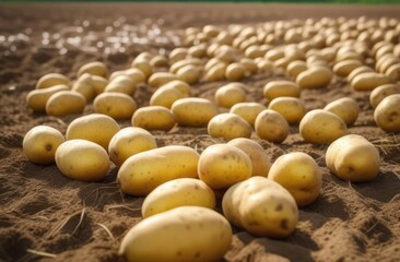 Harvesting potatoes on the field