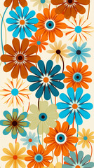 Abstract Image, Geometric Flowers, Floral, Pattern Style, For Background, Wallpaper, Desktop Background, Smartphone Cell Phone Case, Computer Screen, Cell Phone Screen, Smartphone Screen, 9:16 Format 