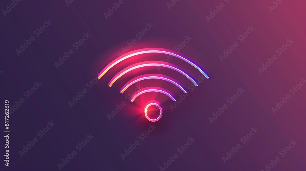 Poster illustration portraying the concept of wi-fi wireless connection and remote internet access, emphasi